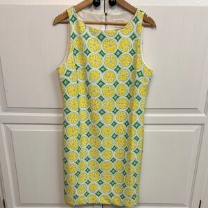 Sail to Sable Lemon Print MIDI Dress. Zip back. Size M.